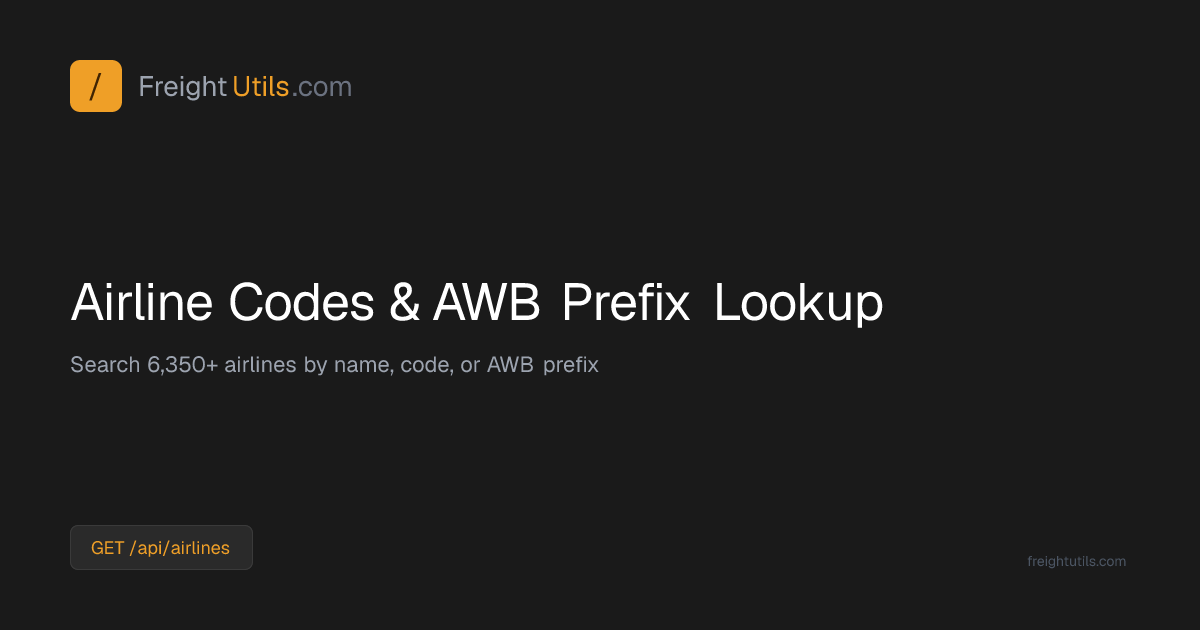 Free Airline Code Lookup — 6,357 IATA, ICAO & AWB Prefixes