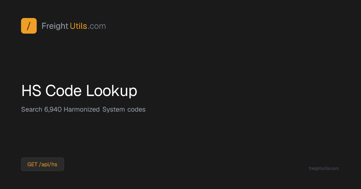 Free HS Code Lookup — 6,940 Tariff Codes & Duty Rates
