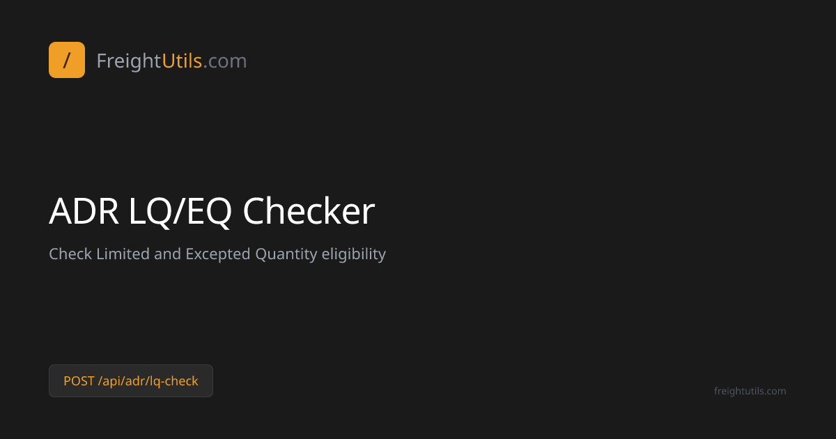 ADR LQ/EQ Checker — Limited & Excepted Quantity | FreightUtils