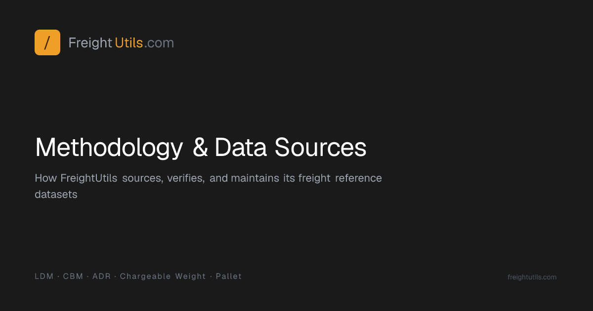 Methodology & Data Sources | FreightUtils